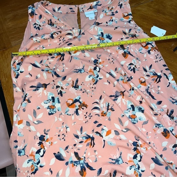 Junarose NWT Peach Dainty Floral Sleeveless Knee Length Swing Dress Plus Size 16 - Picture 10 of 14